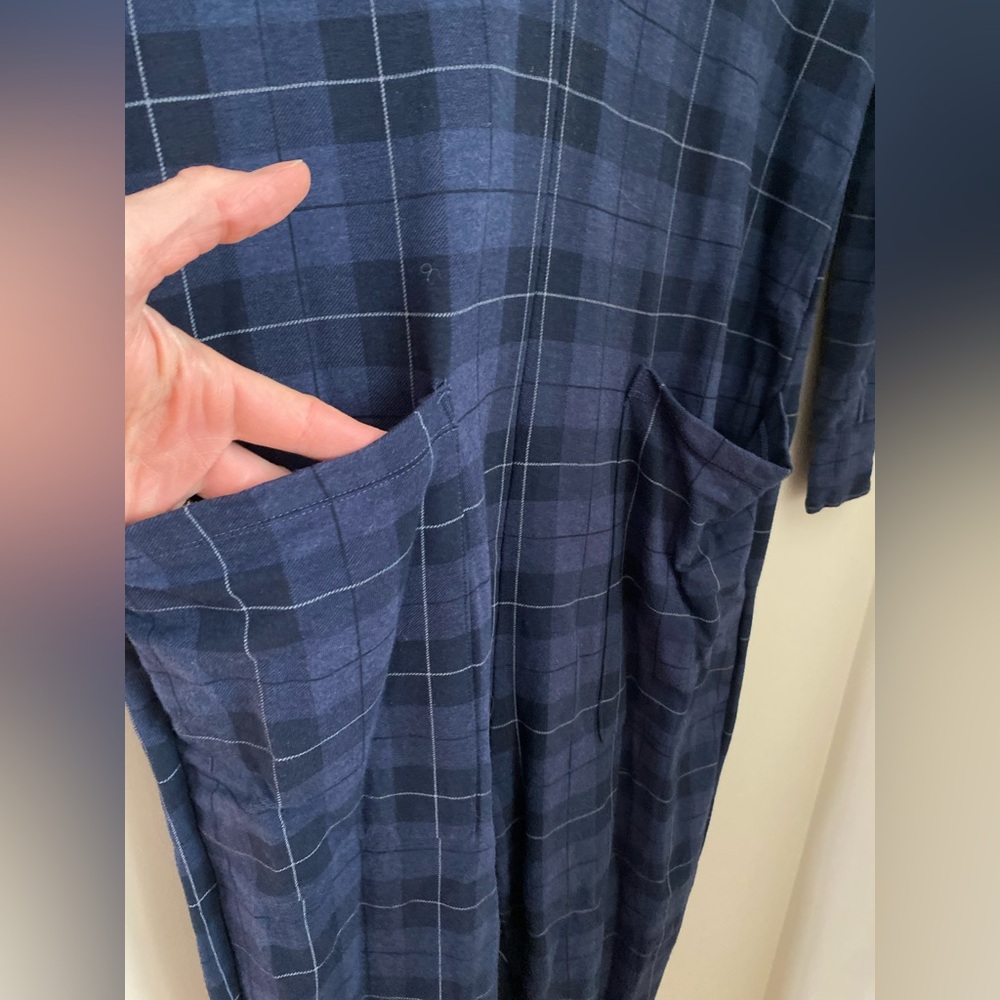 Smash + Tess Wednesday Romper Blue Tartan Size Small Comfy PJs Loungewear Casual - Picture 10 of 12